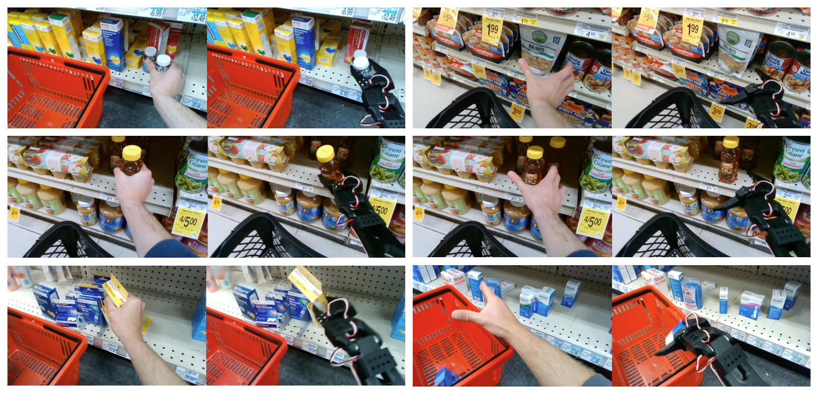 Mosaic of successful in-the-wild grasps